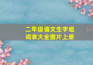 二年级语文生字组词表大全图片上册