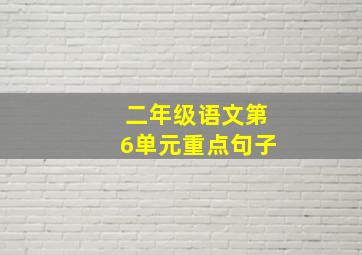 二年级语文第6单元重点句子