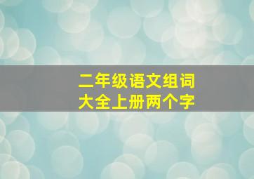 二年级语文组词大全上册两个字