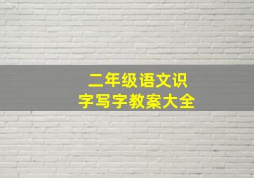 二年级语文识字写字教案大全