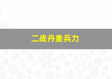 二战丹麦兵力