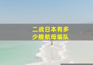 二战日本有多少艘航母编队