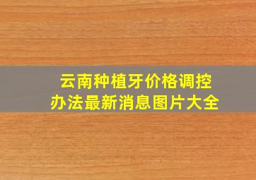 云南种植牙价格调控办法最新消息图片大全