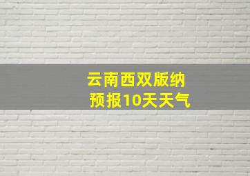 云南西双版纳预报10天天气