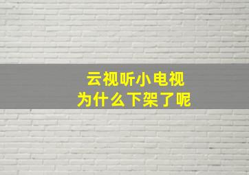 云视听小电视为什么下架了呢