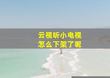 云视听小电视怎么下架了呢