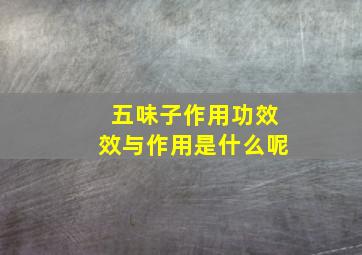 五味子作用功效效与作用是什么呢