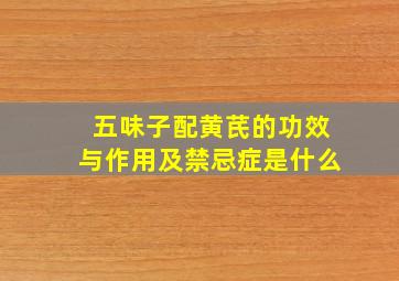 五味子配黄芪的功效与作用及禁忌症是什么