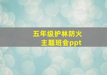 五年级护林防火主题班会ppt