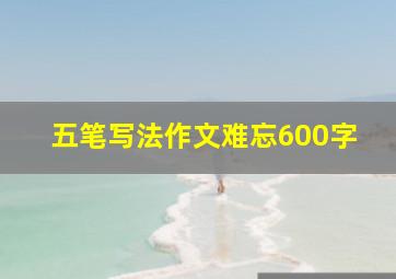 五笔写法作文难忘600字