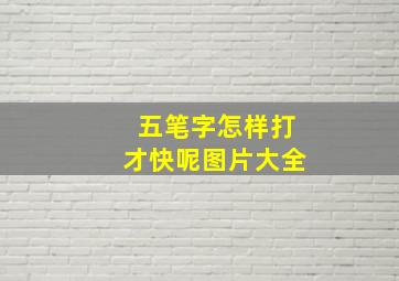 五笔字怎样打才快呢图片大全