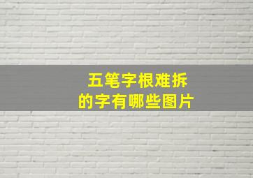 五笔字根难拆的字有哪些图片