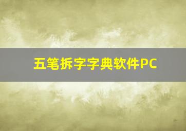 五笔拆字字典软件PC