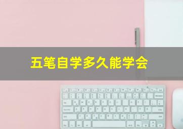 五笔自学多久能学会