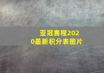 亚冠赛程2020最新积分表图片