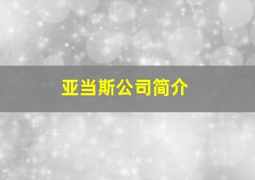 亚当斯公司简介