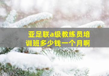 亚足联a级教练员培训班多少钱一个月啊