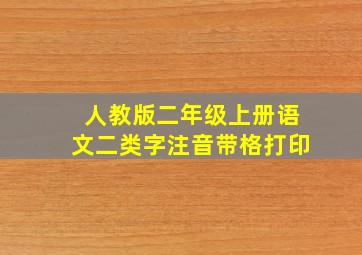 人教版二年级上册语文二类字注音带格打印