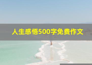 人生感悟500字免费作文