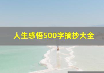 人生感悟500字摘抄大全