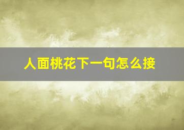 人面桃花下一句怎么接