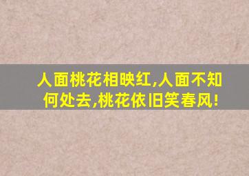 人面桃花相映红,人面不知何处去,桃花依旧笑春风!