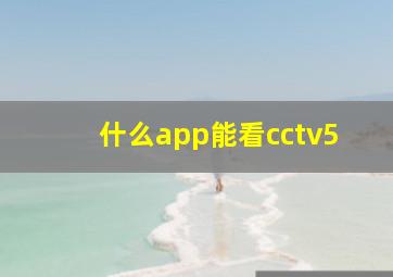 什么app能看cctv5