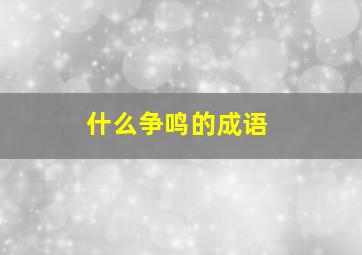 什么争鸣的成语