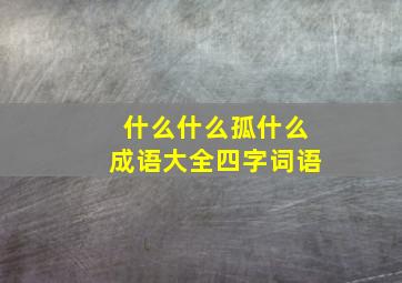 什么什么孤什么成语大全四字词语