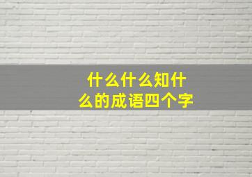 什么什么知什么的成语四个字