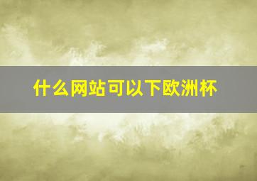 什么网站可以下欧洲杯