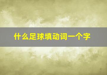 什么足球填动词一个字