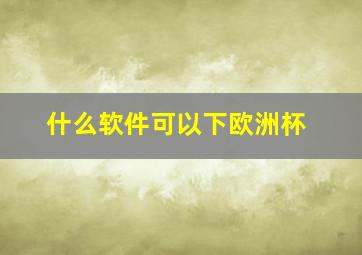 什么软件可以下欧洲杯