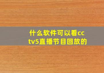 什么软件可以看cctv5直播节目回放的