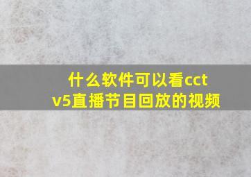 什么软件可以看cctv5直播节目回放的视频