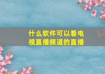 什么软件可以看电视直播频道的直播