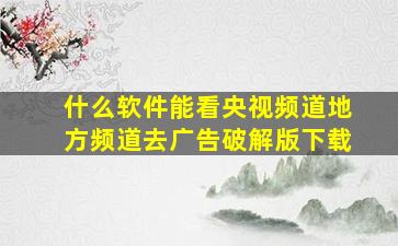 什么软件能看央视频道地方频道去广告破解版下载