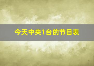 今天中央1台的节目表