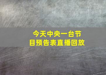 今天中央一台节目预告表直播回放