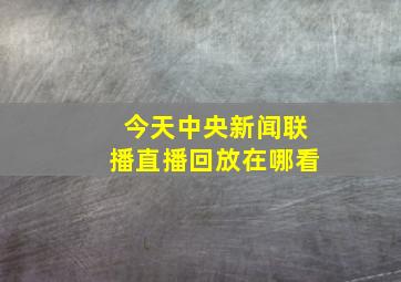 今天中央新闻联播直播回放在哪看