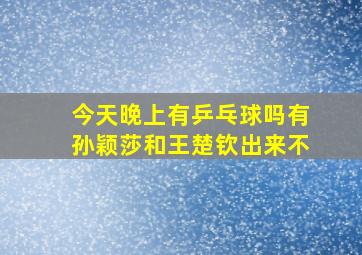 今天晚上有乒乓球吗有孙颖莎和王楚钦出来不