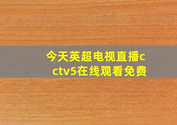 今天英超电视直播cctv5在线观看免费