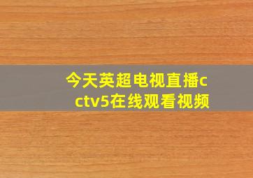 今天英超电视直播cctv5在线观看视频