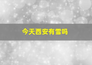 今天西安有雪吗