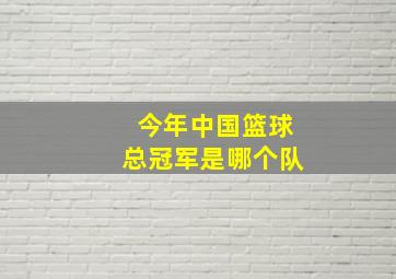 今年中国篮球总冠军是哪个队