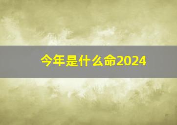 今年是什么命2024