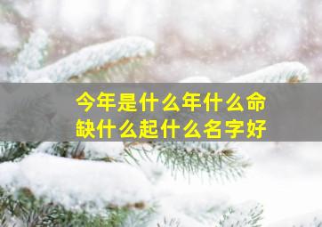 今年是什么年什么命缺什么起什么名字好