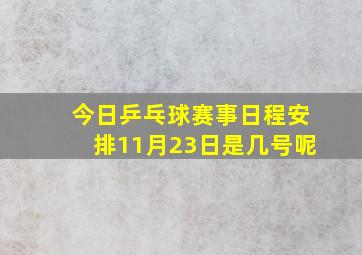 今日乒乓球赛事日程安排11月23日是几号呢