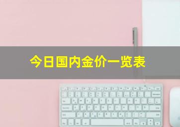 今日国内金价一览表