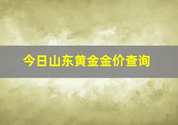 今日山东黄金金价查询